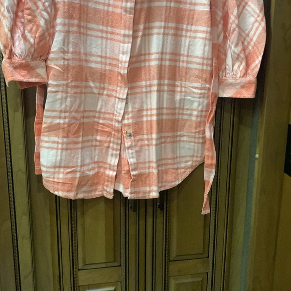 NWOT French Connection Warm Soft Very Oversized Flannel Plaid Shirt Size Small - Picture 6 of 7